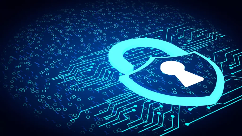 Image conveying a concept of cybersecurity, data protection, and computer security.