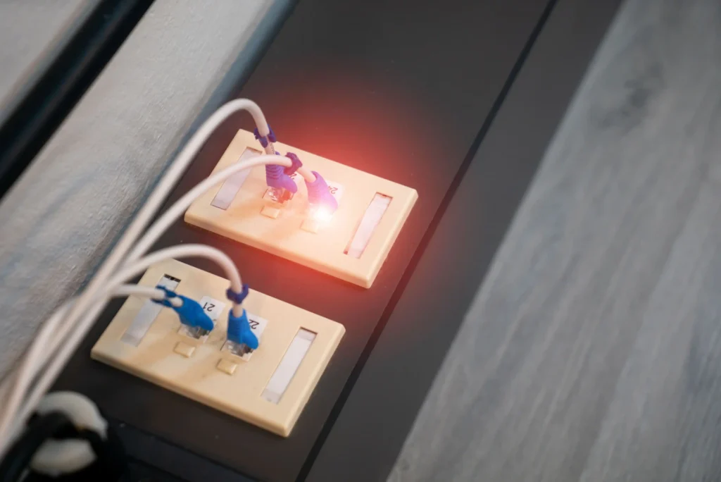 Checking network cables and connections to troubleshoot internet issues