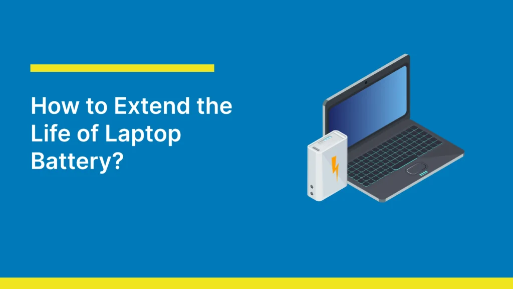 Illustration of a laptop and battery, showcasing tips on extending laptop battery life effectively.